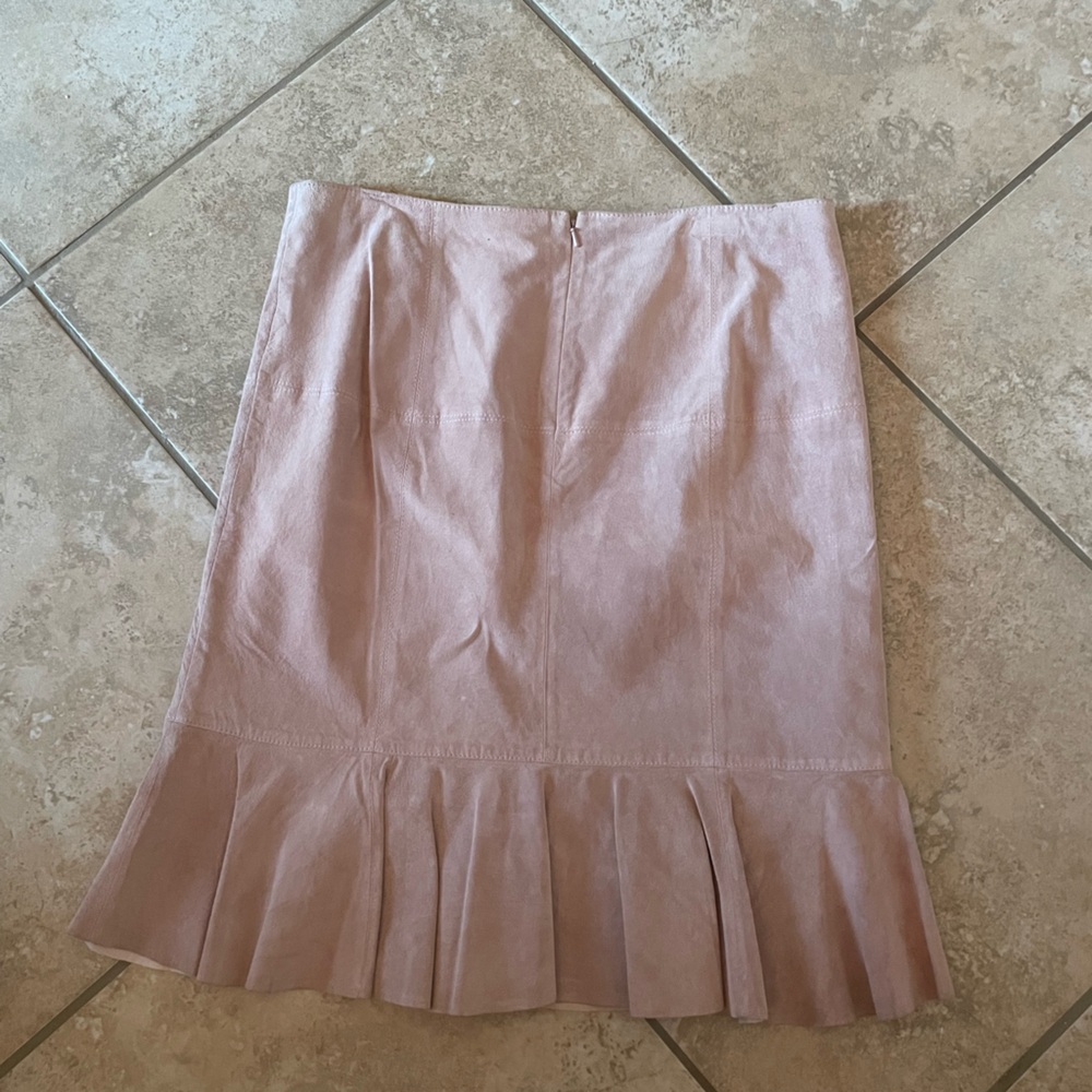 100%leather Pink Midi Women's Skirt 12